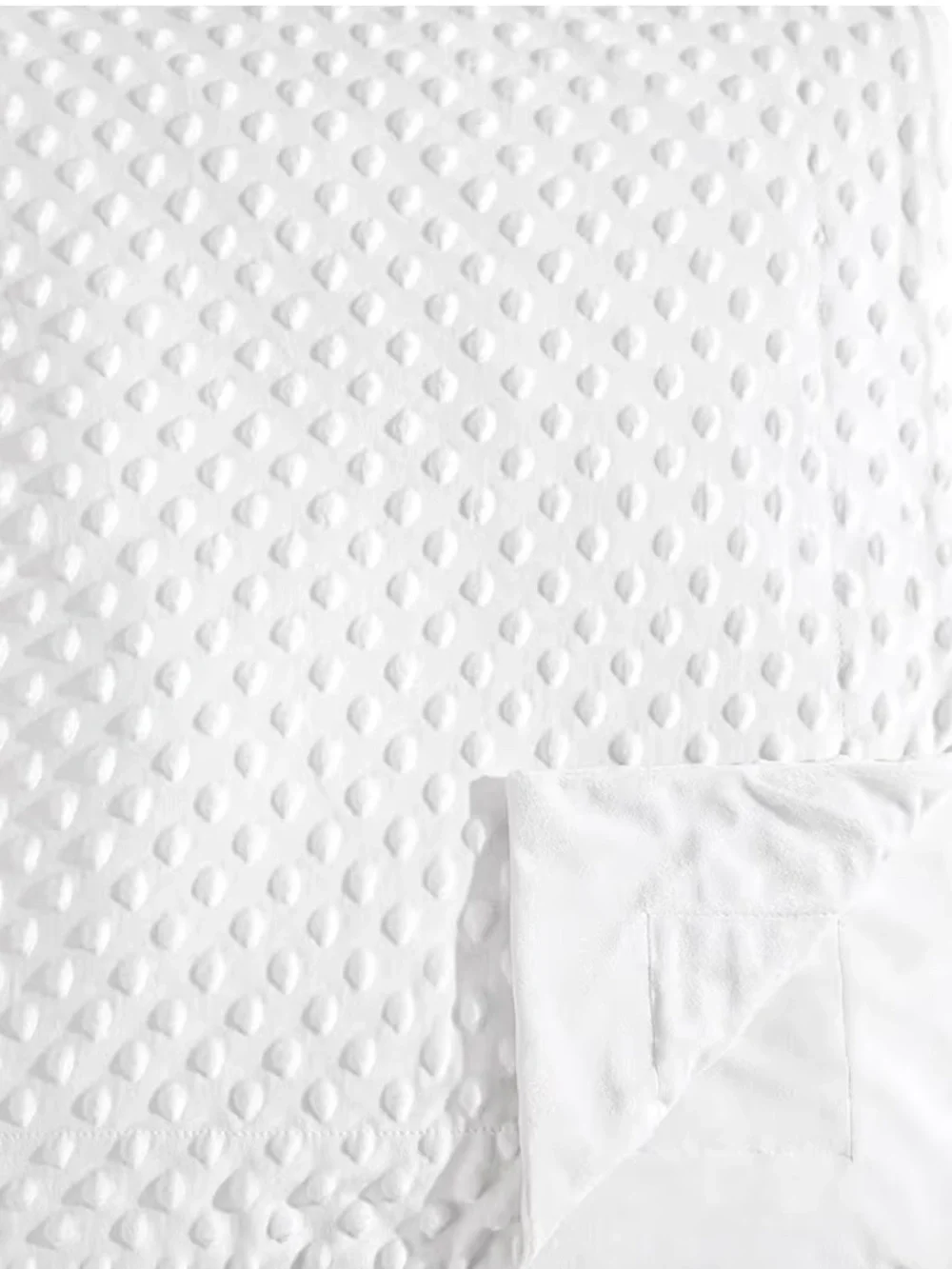 White Minky Baby Blanket - Soft Nursery Throw